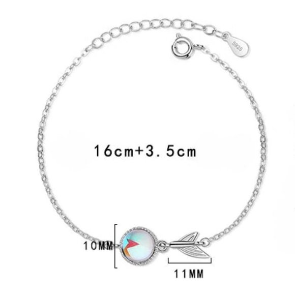 NEW 925 Sterling Silver Moonstone Mermaid Bracelet - Picture 9 of 9